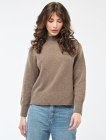 Pull en maille col montant