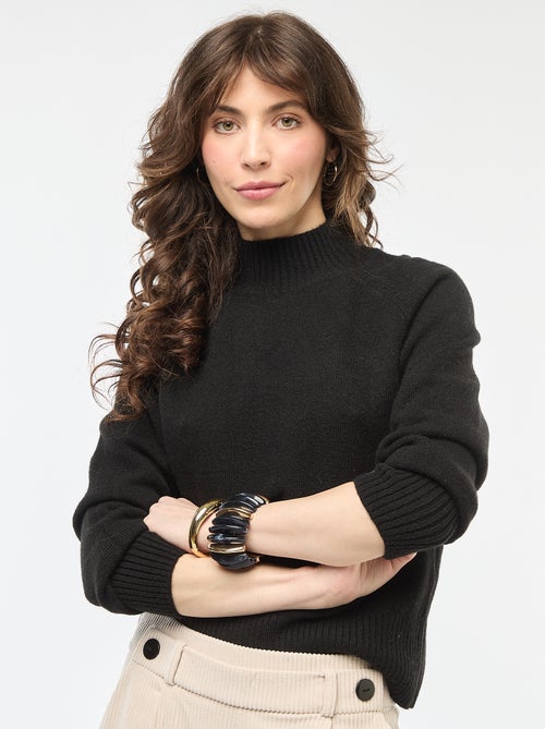 Pull en maille col montant - Kiabi