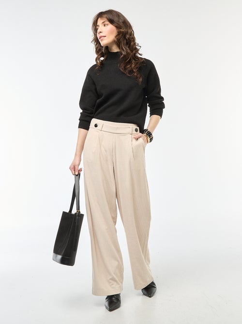 Pull en maille col montant - Kiabi