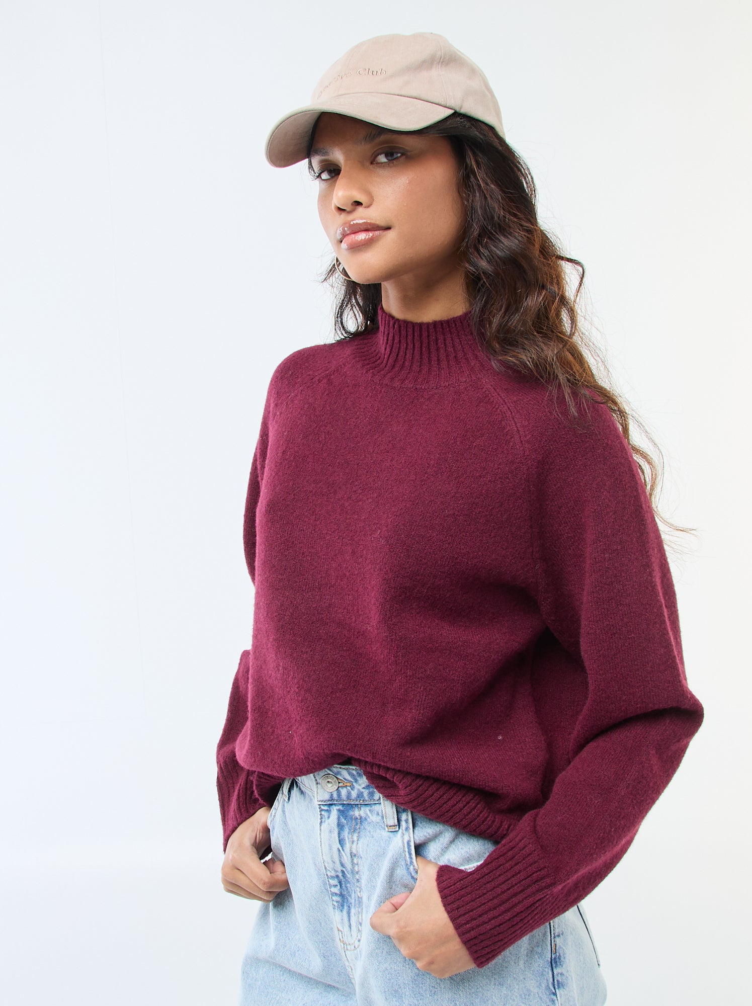 Pull en maille col montant