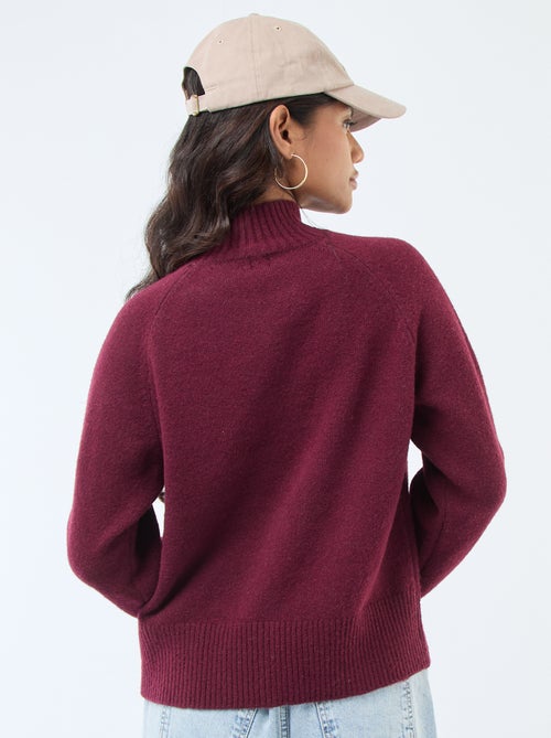 Pull en maille col montant - Kiabi
