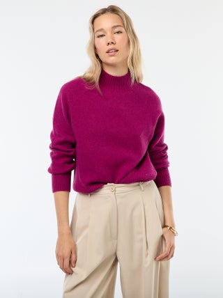 Pull en maille col montant