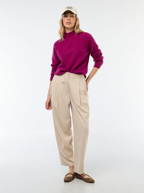 Pull en maille col montant - Kiabi