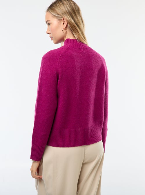 Pull en maille col montant - Kiabi
