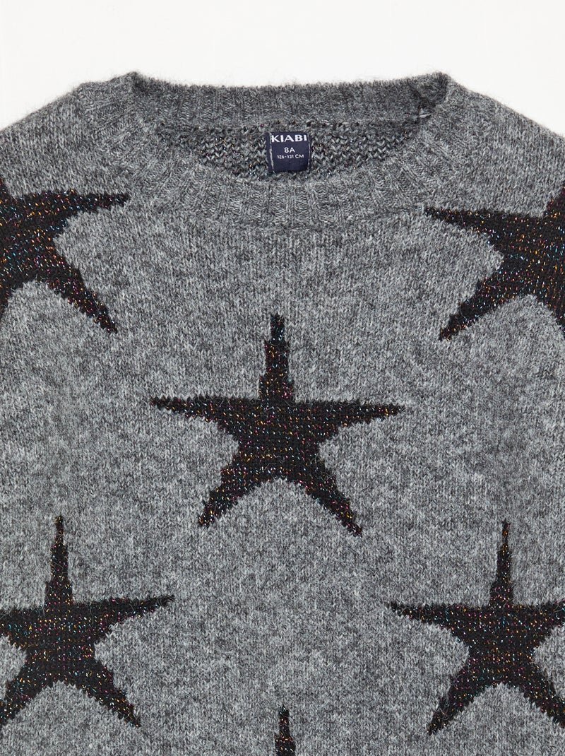 Pull en maille col rond Gris - Kiabi