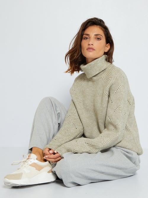 Pull en maille col roulé - Kiabi