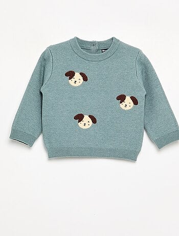 Pull en maille compacte avec broderies animaux