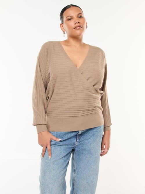 Pull en maille côtelée - Kiabi