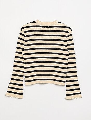 Pull en maille côtelée