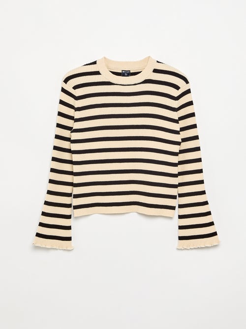 Pull en maille côtelée - Kiabi