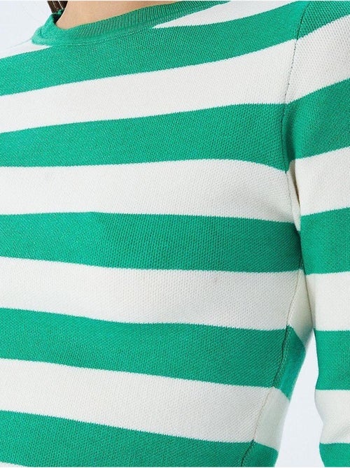 Pull en maille côtelée rayée mixray - Kiabi