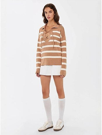 Pull en maille décontractée à rayures hiccup