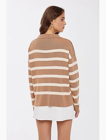 Pull en maille décontractée à rayures hiccup