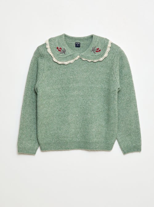 Pull en maille douce avec col claudine - Kiabi