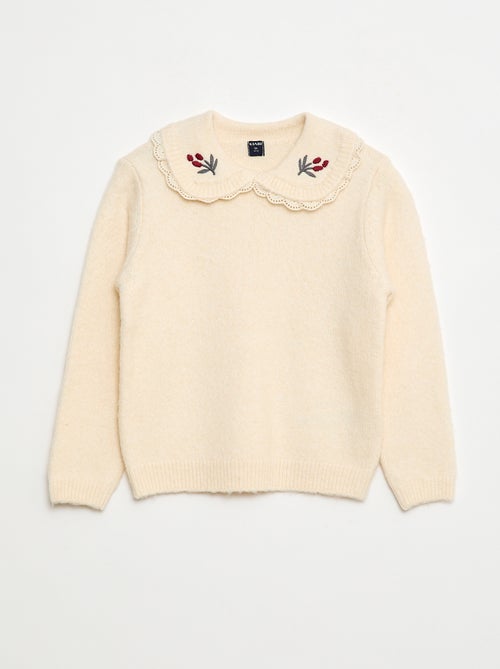 Pull en maille douce avec col claudine - Kiabi