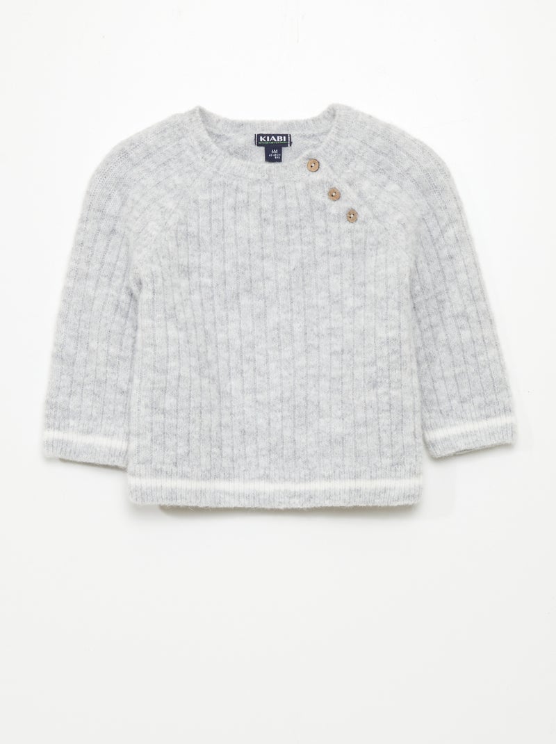 Pull en maille douce Gris - Kiabi