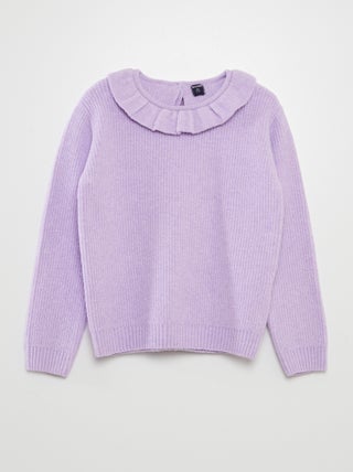 Pull en maille doudou avec froufrou