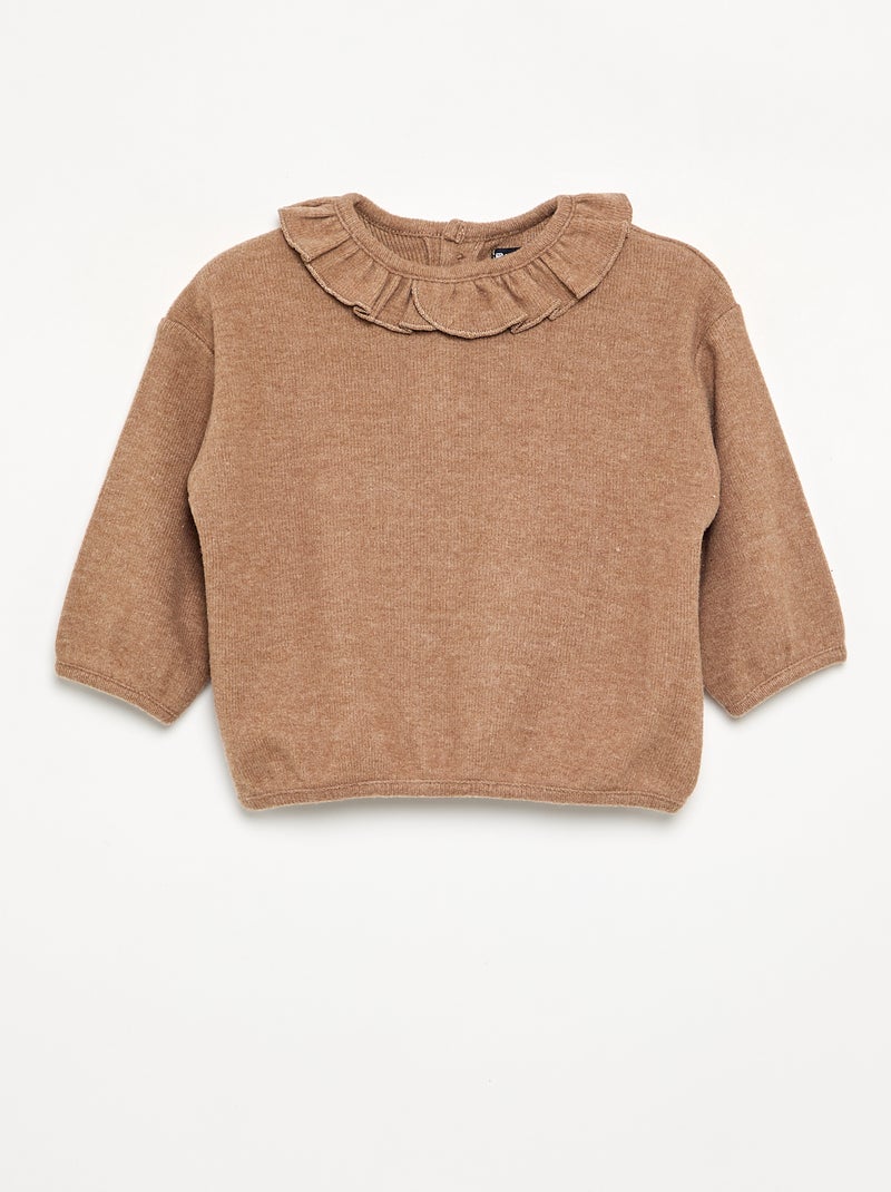 Pull en maille doudou Beige - Kiabi
