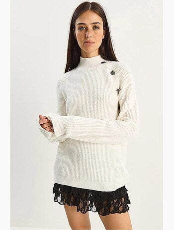 Pull en maille épaisse à col roulé court lucci