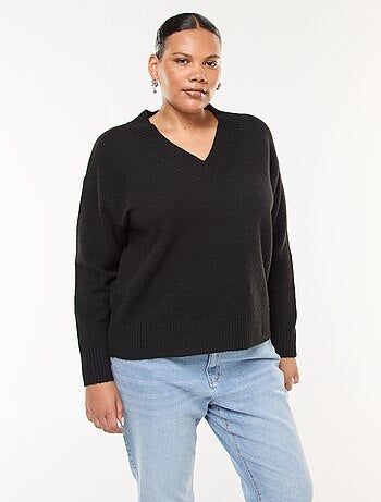 Pull en maille épaisse avec col V