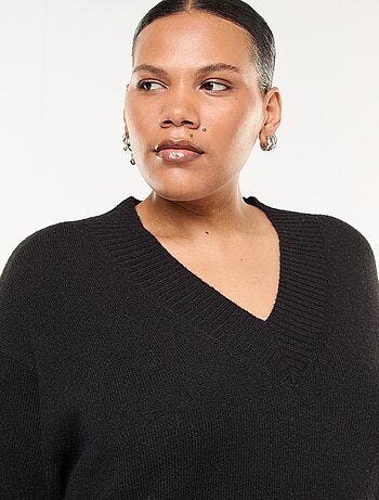 Pull en maille épaisse avec col V