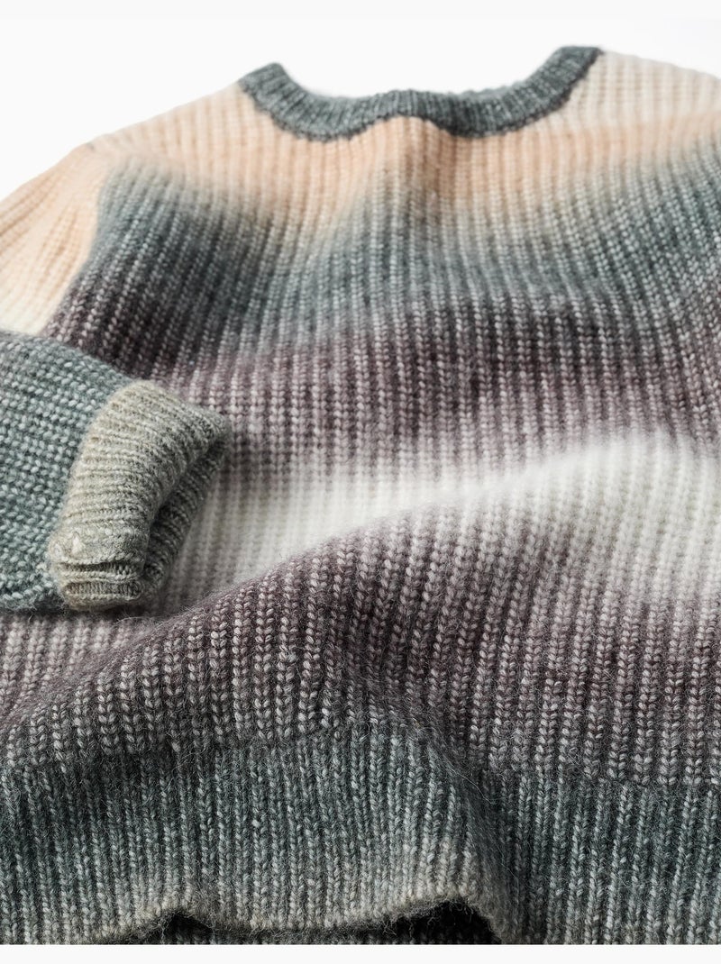 Pull en maille épaisse avec effet dégradé Vert foncé - Kiabi