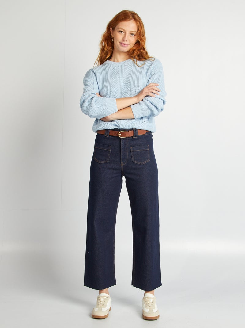 Pull en maille épaisse Bleu - Kiabi