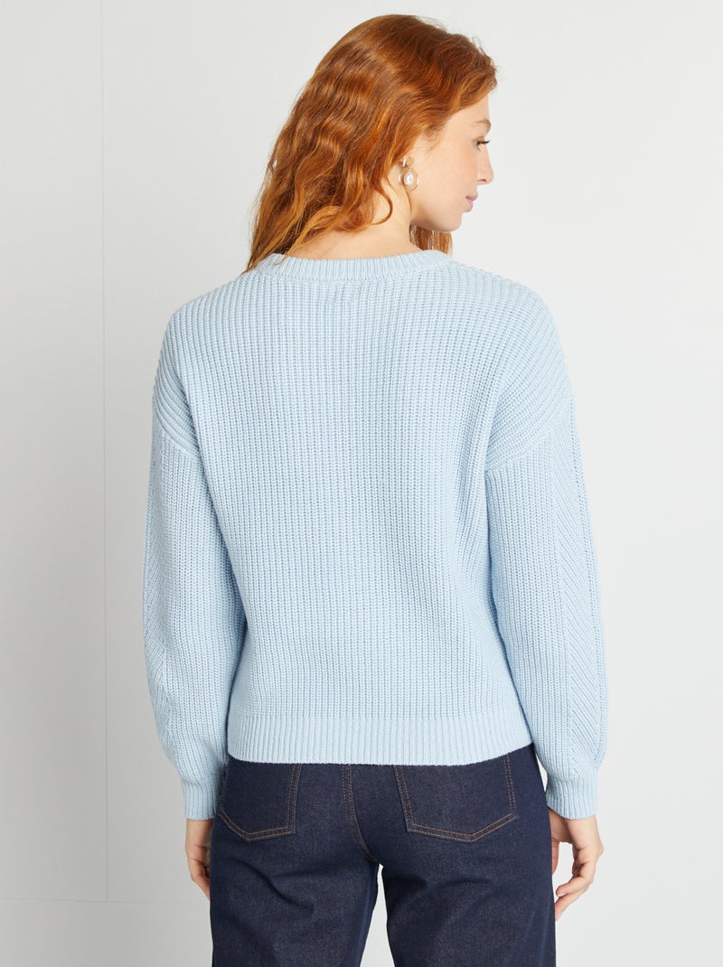 Pull en maille épaisse Bleu - Kiabi