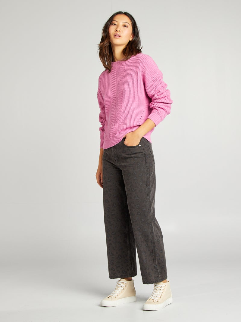 Pull en maille épaisse Rose - Kiabi