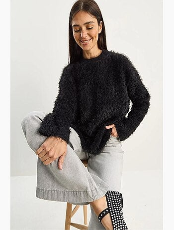 Pull en maille épaisse texturée coupe décontractée lucci