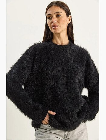Pull en maille épaisse texturée coupe décontractée lucci