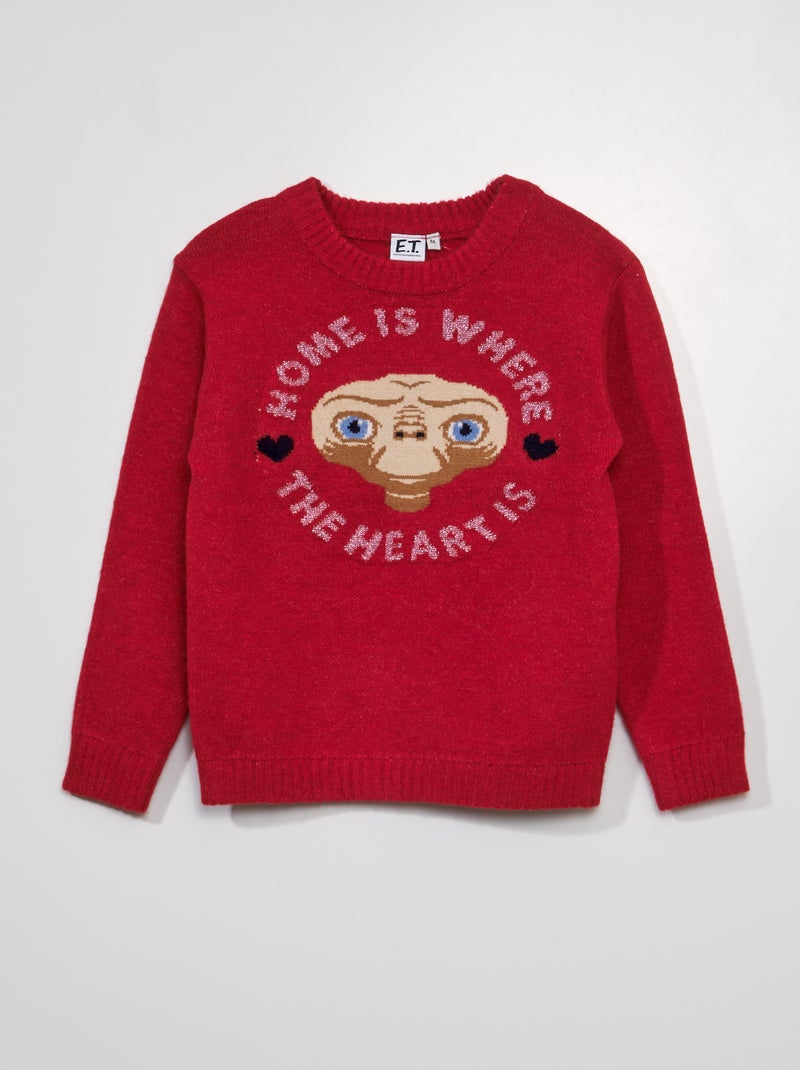 Pull en maille 'E.T' Rouge - Kiabi