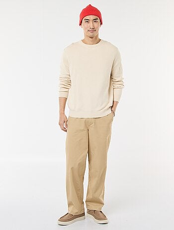 Pull en maille fantaisie à col rond