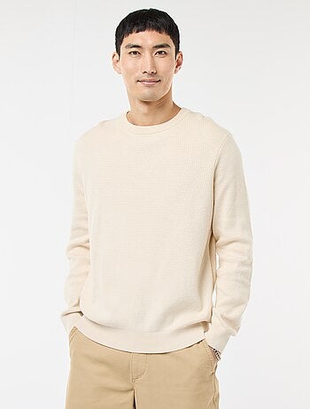 Pull en maille fantaisie à col rond