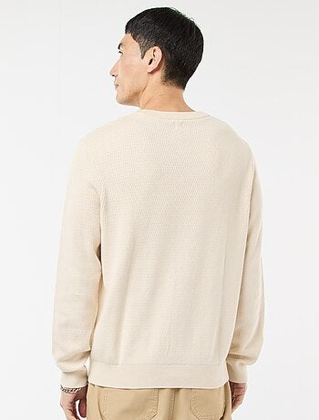 Pull en maille fantaisie à col rond