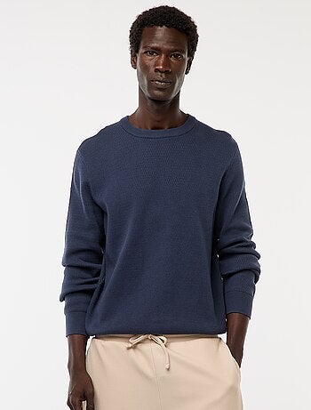 Pull en maille fantaisie à col rond