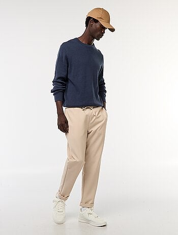 Pull en maille fantaisie à col rond