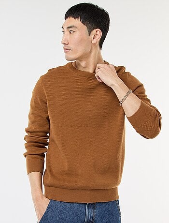 Pull en maille fantaisie à col rond