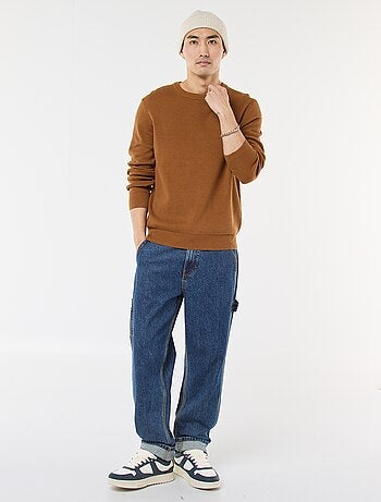 Pull en maille fantaisie à col rond