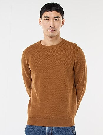 Pull en maille fantaisie à col rond