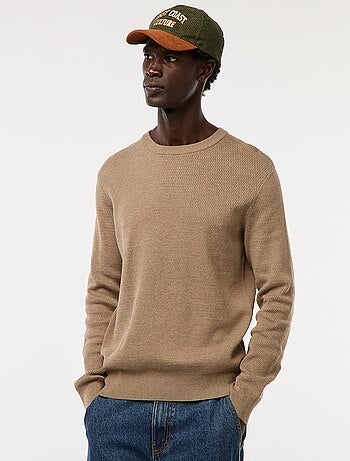 Pull en maille fantaisie à col rond