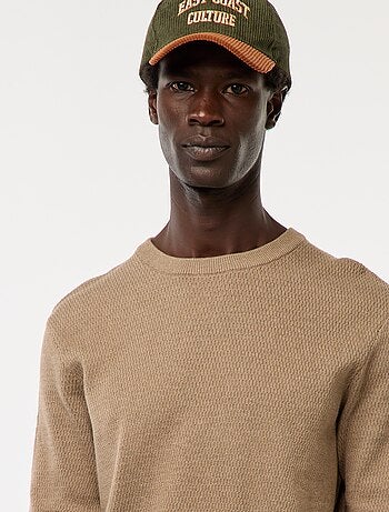 Pull en maille fantaisie à col rond