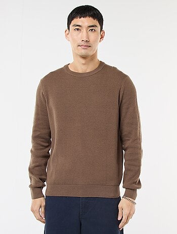 Pull en maille fantaisie à col rond