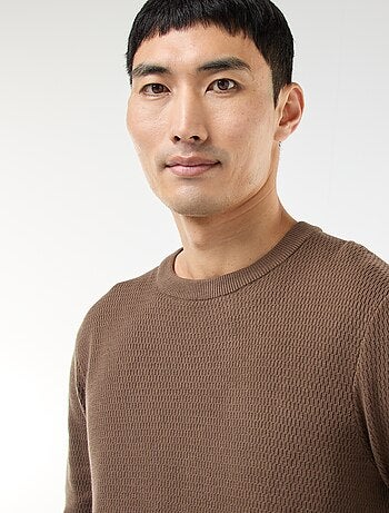 Pull en maille fantaisie à col rond