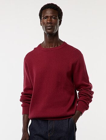 Pull en maille fantaisie à col rond