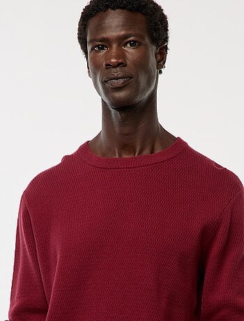 Pull en maille fantaisie à col rond