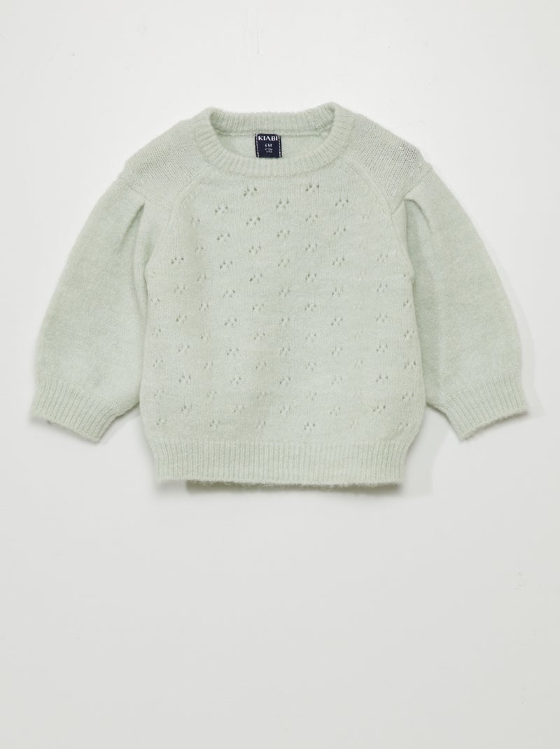 Pull en maille fantaisie Bleu - Kiabi
