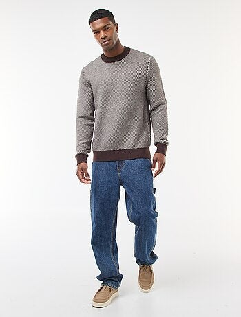 Pull en maille fantaisie col rond