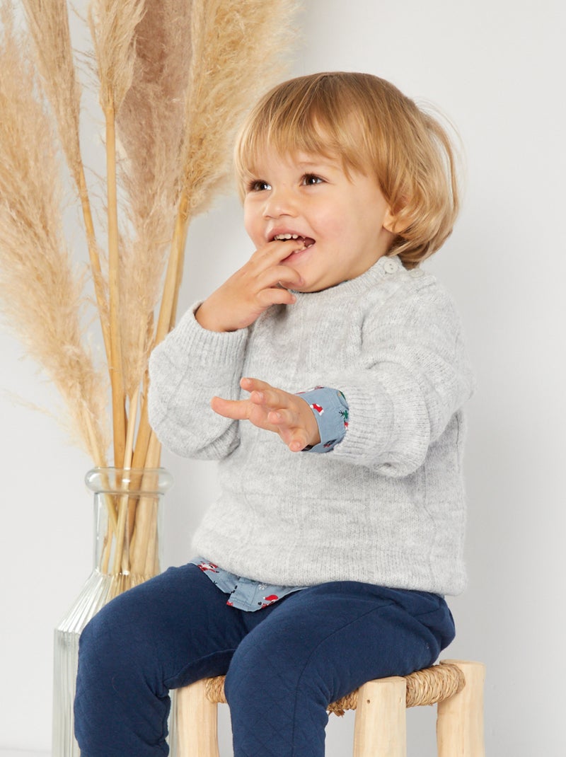 Pull Capuche Gris Fantaisie IKKS – Taille S (14 Ans) – Maille Tricotée – Occasion Très Bon état