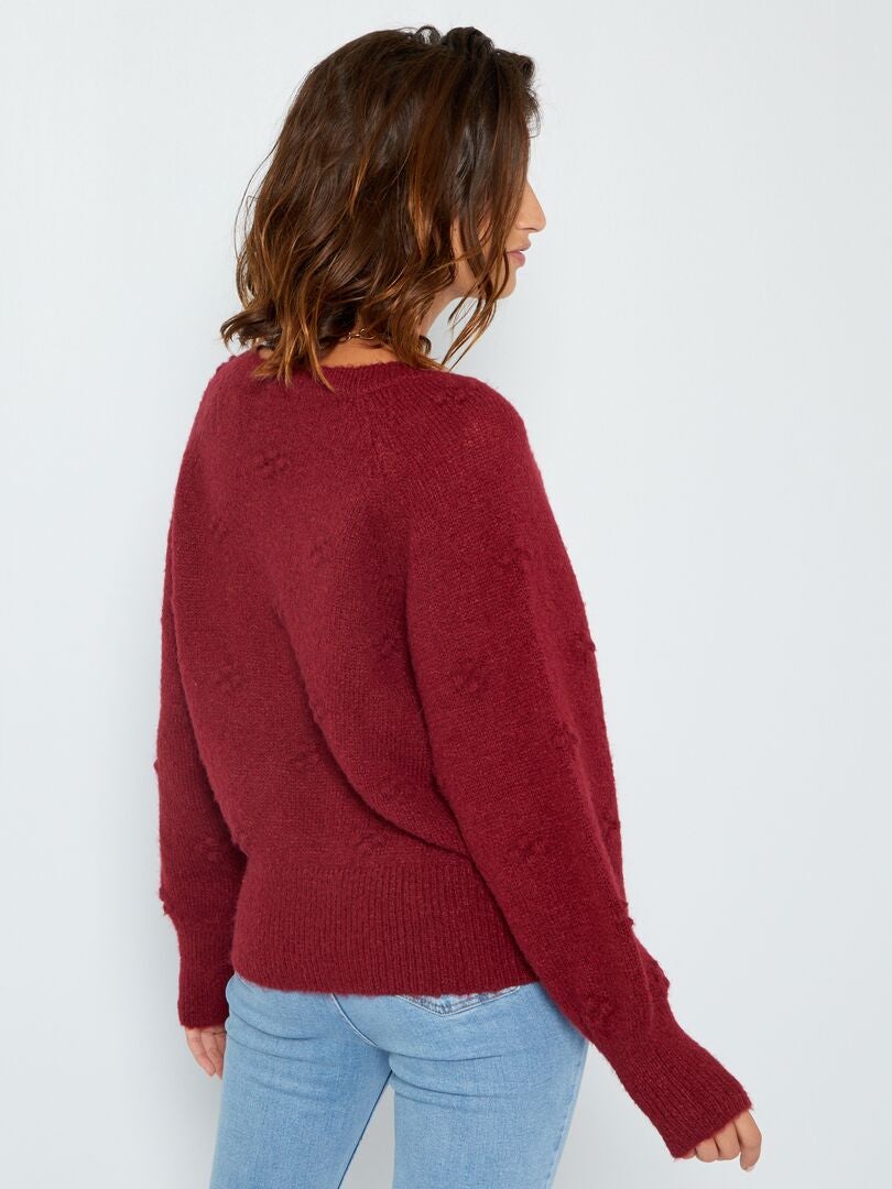 Pull En Maille Fantaisie Jdy Bordeaux Kiabi